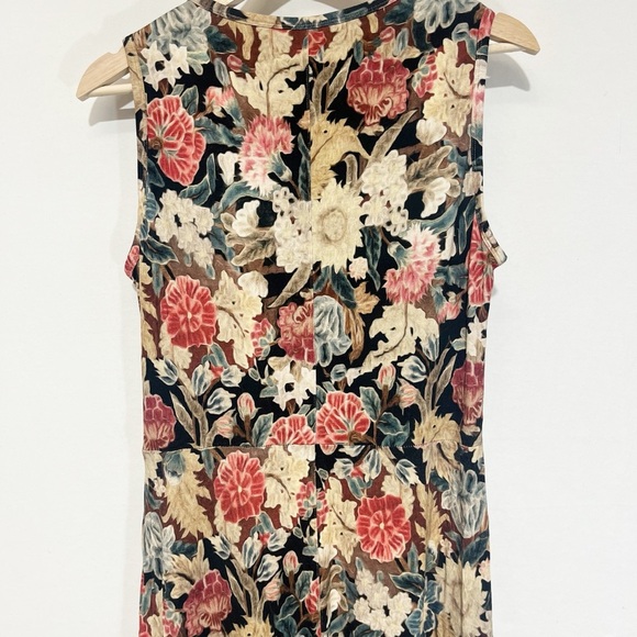 Peruvian‎ Connection Belvedere Romantic Floral Midi Surplice Faux Wrap Dress M - Picture 5 of 10